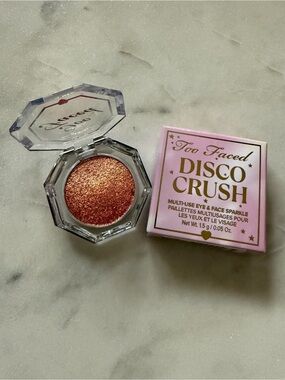 NIB Too Faced Disco Crush High Shine Glitter Eye + Face Sparkle in Mystic Pink